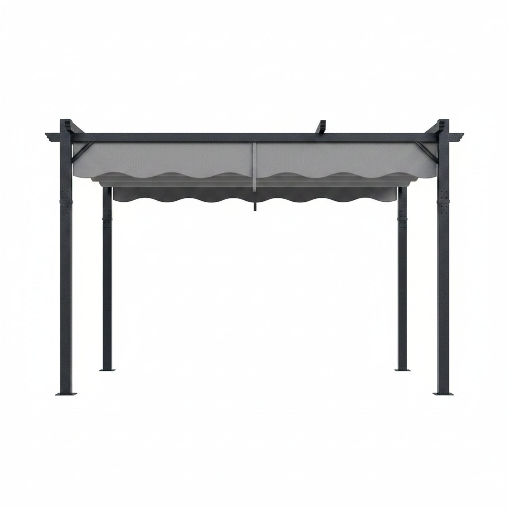 10'X12' Retractable Pergola, Outdoor Pergolas for Patio Covers for Shade and Rain, Aluminum Pergola Canopy Gazebo for Backyard, Deck, Garden