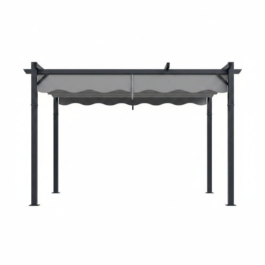 10'X12' Retractable Pergola, Outdoor Pergolas for Patio Covers for Shade and Rain, Aluminum Pergola Canopy Gazebo for Backyard, Deck, Garden